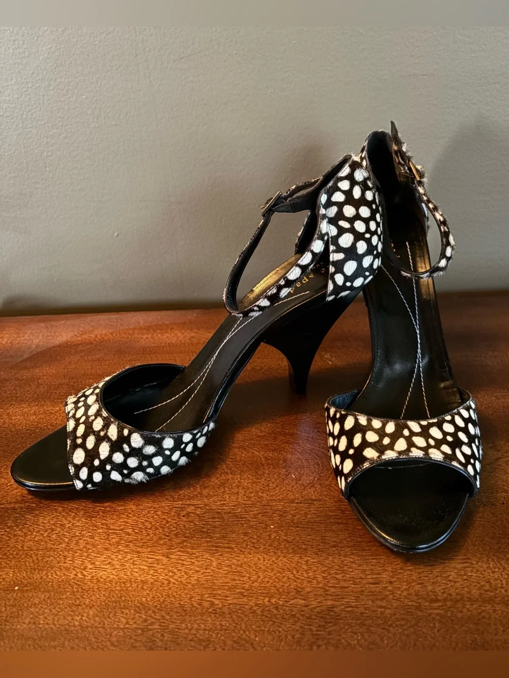 Kate Spade Black & White Spot Heels - Size 9.5